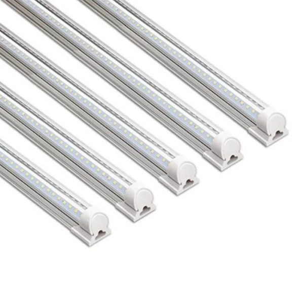 Linkable LED Tube Light — V-Shaped With Clear Cover — 8-Foot, 72W, 9000 Lumens, 5000K Daylight — T8 LED Shop Light With Plug suppliers