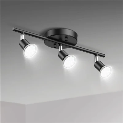 Đèn trần điều chỉnh màu đen với 3 bóng đèn LED GU10