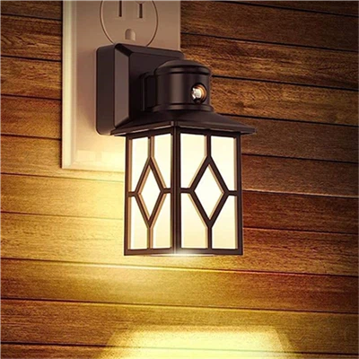 Bộ 2 đèn ngủ cắm vào tường có cảm biến từ hoàng hôn đến bình minh 3000K Đèn ngủ cảm biến chuyển động cổ điển màu trắng ấm - 1W