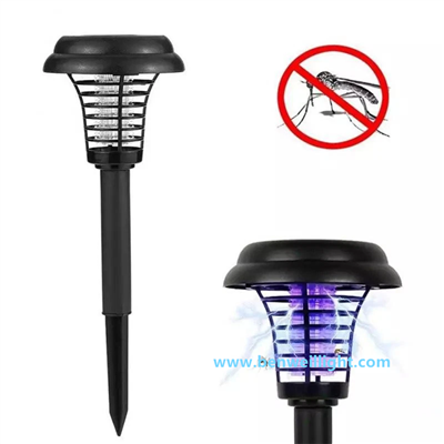 Đèn diệt muỗi chạy bằng năng lượng mặt trời Bug Zapper LED Lawn Light Côn trùng nhựa tròn cho khu vườn ngoài trời trong nhà